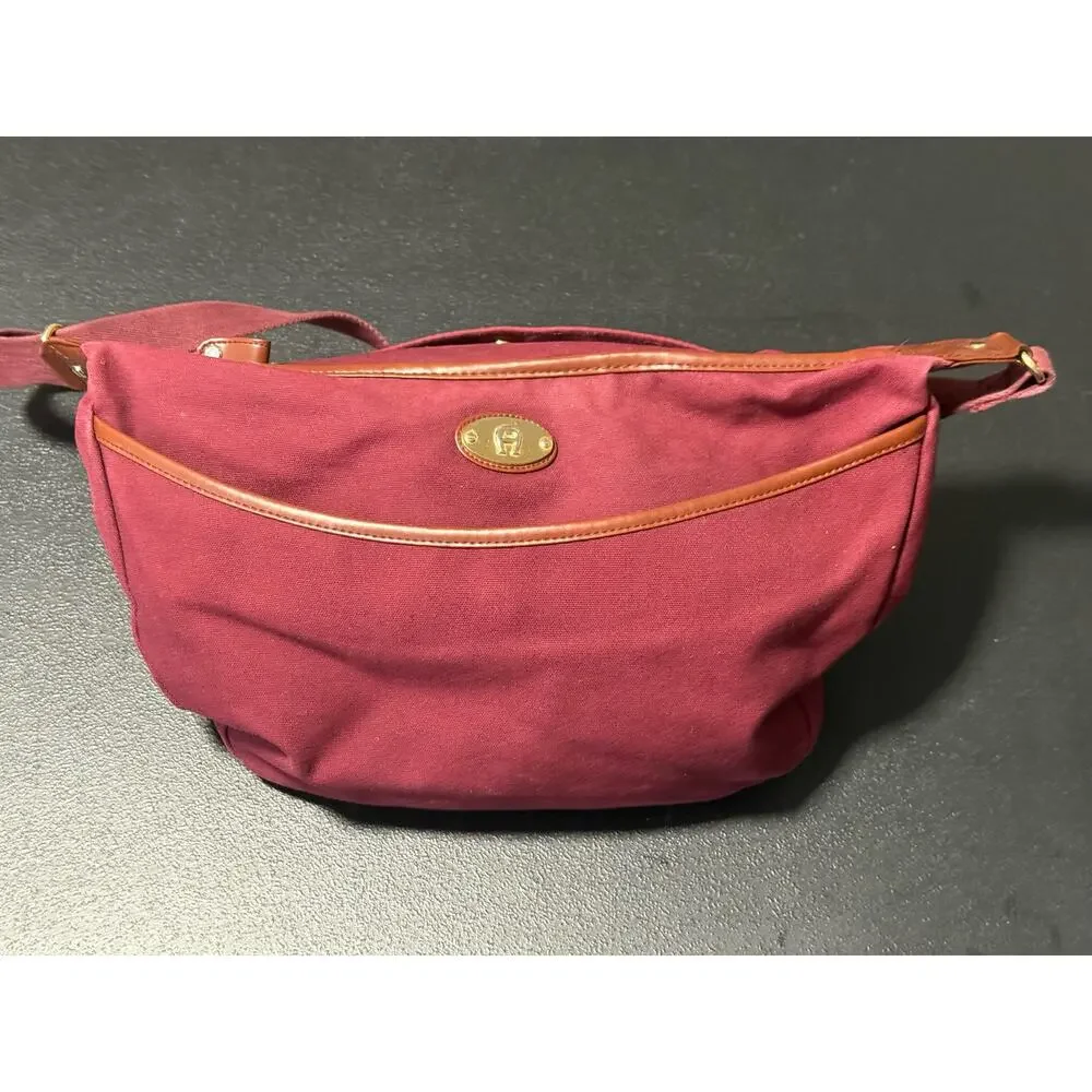 Vintage Etienne Aigner Canvas Shoulder Bag - Picture 2 of 4